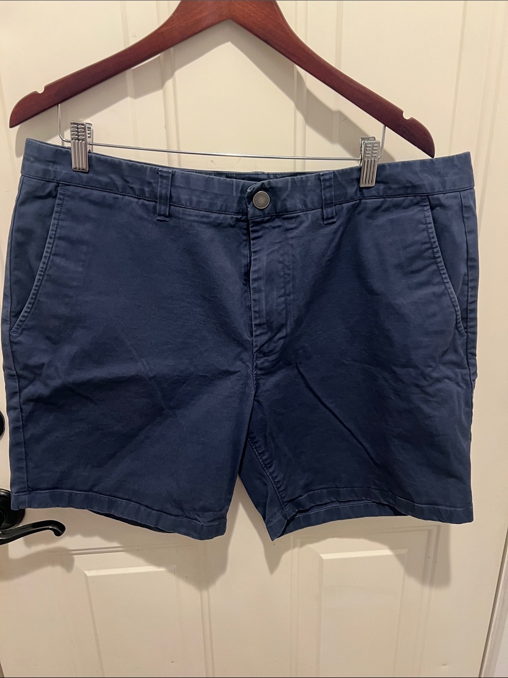 Bonobos Navy Flat-Front Cotton Shorts sz 38 7inch inseam